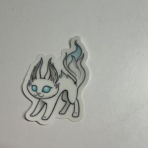 GLOW IN THE DARK Cute Cat Sticker with Blue Accents